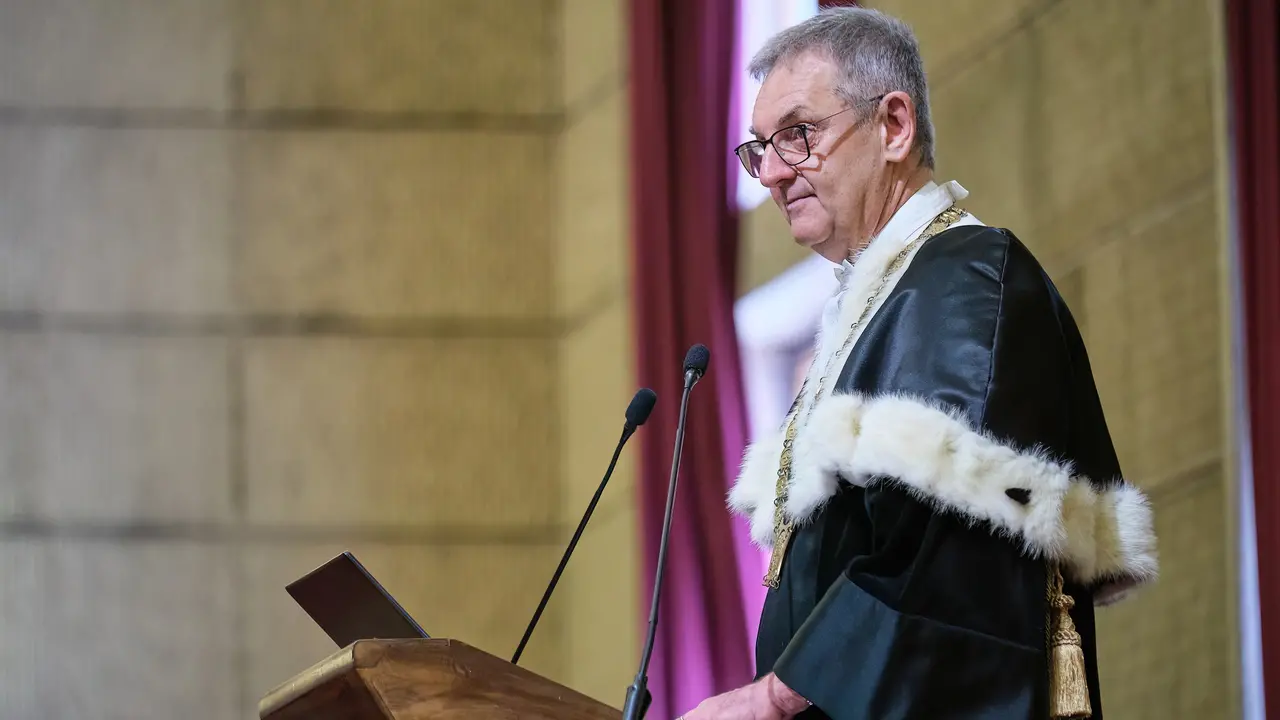 Il rettore Di Lenarda durante l'inaugurazione dell'anno accademico (Silvano)