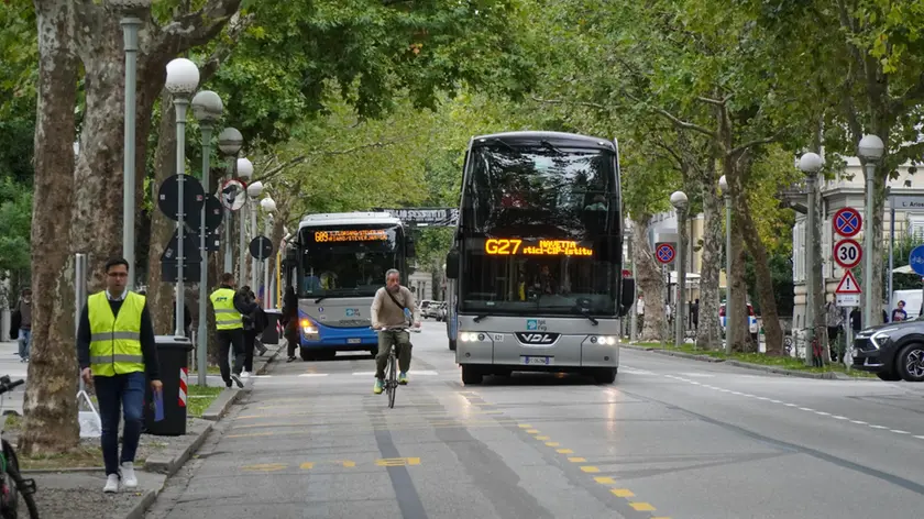 Il Centro intermodale dei bus in corso Italia a Gorizia (Bumbaca)