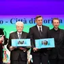 La premiazione dei presidenti sul palco a Gorizia (Bumbaca)