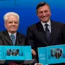 Il Presidente della Repubblica Sergio Mattarella e l’ex Capo di Stato sloveno Borut Pahor hanno ricevuto, a Gorizia, il premio Santi Ilario e Taziano. Fotoservizi Ansa e Bumbaca