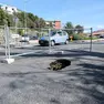 La voragine in via Revoltella (Silvano)