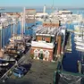 Sopra la sede storica sulle Rive dello Yacht club Adriaco. Foto Bruni