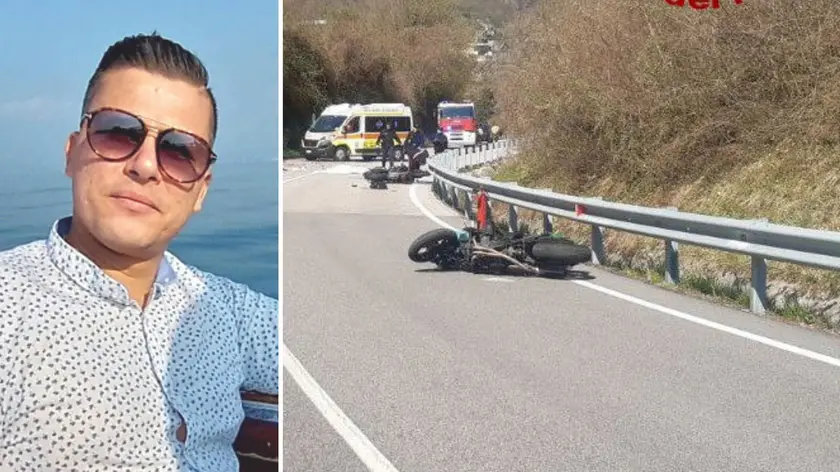La vittima, il 39enne Alessandro Germinelli, e i soccorsi sul luogo dell'incidente a Longarone