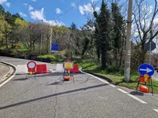 La strada verso il confine di San Servolo sbarrata per cedimento