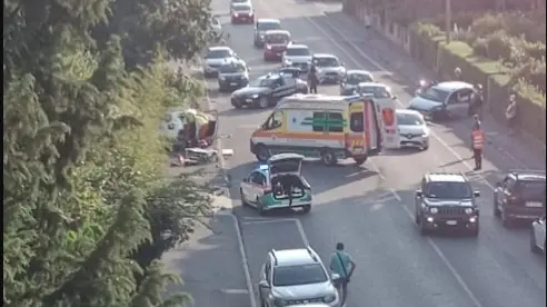 Un recente incidente in viale Trieste a Gradisca, foto d'archivio