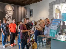 La fila all’entrata di palazzo Attems per la mostra di Warhol (Tibaldi)