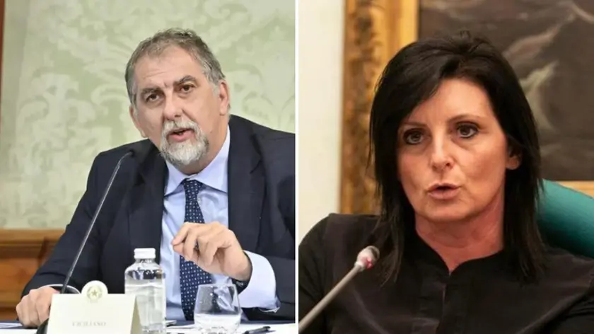 A sinistra il Capo Dipartimento della Pc Fabio Ciciliano, a destra la viceministra Vannia Gava