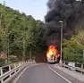 L'autobus della Trieste Trasporti in fiamme