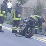 La moto e i Vigili del fuoco sul posto (Bruni)
