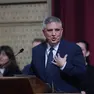 Fabrizio Brancoli all'Università di Trieste durante il suo intervento (Lasorte)