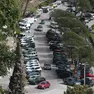 Una parte dell’area di sosta nella Baia di Sistiana che in estate diventa a pagamento. Foto Andrea Lasorte