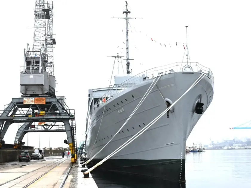 La nave Galeb ormeggiata al Molo longo a Fiume. Foto Novi list