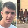 Un primo piano di Lorenzo Parelli, a destra l'arrivo dei familiari sul luogo dell'incidente