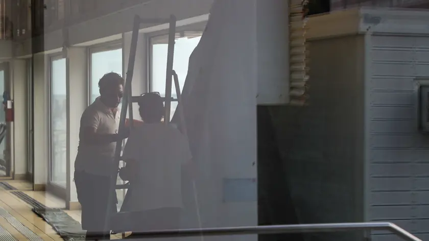 Tecnici inviati da Promoturismo alla terme marine di Grado dove si è verificato il crollo foto Tibaldi