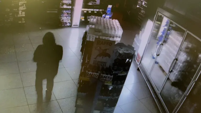 Il ladro all'interno del supermercato Bosco ripreso dalle telecamere
