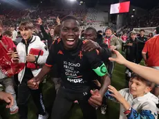 Il sorriso di Omar Correia dopo la salvezza (Lasorte)