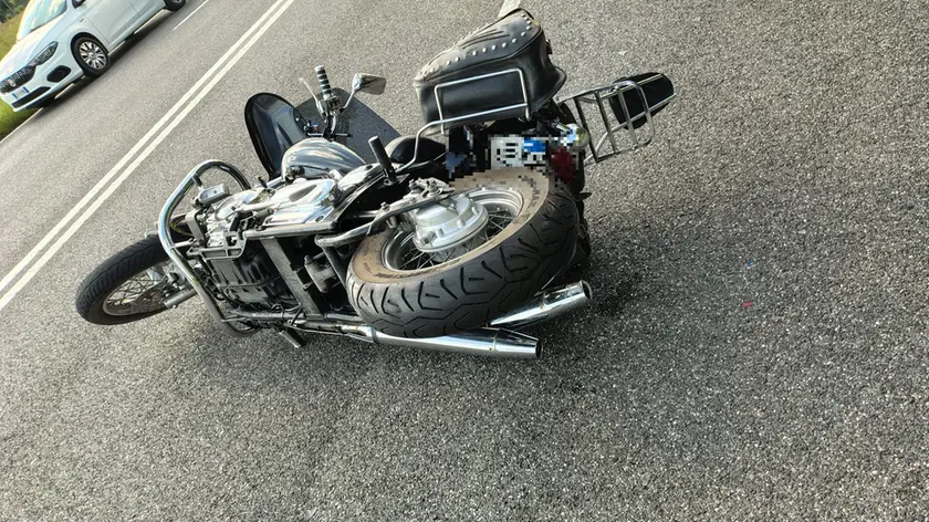 La moto coinvolta nell'incidente di Latisana