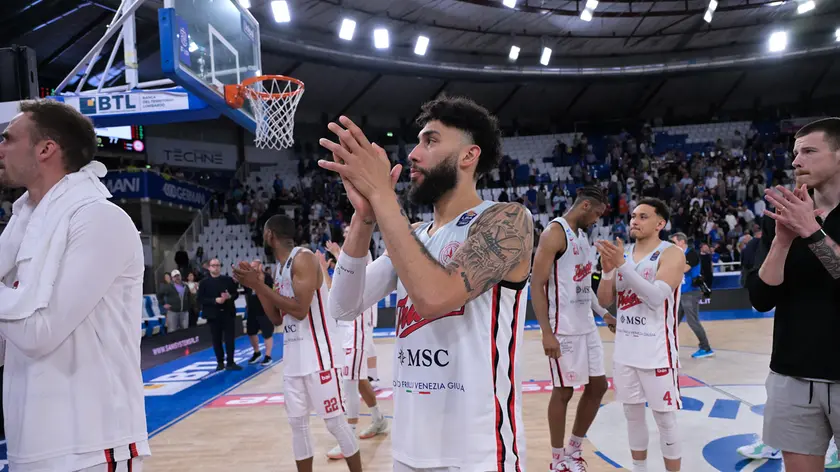 Denzel Valentine, tra i più in ombra di Trieste in gara-1: solo 5 punti con 2/9 dal campo (Foto Ciamillo/Lasorte)