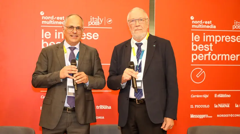 Guido Modugno, docente dell’Università di Trieste con Umberto Martinuzzi, vicepresidente Cassa Rurale Fvg