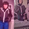 Podmenich ripresa dalle telecamere, a destra alle spalle della vittima con un foulard, pronta a colpire
