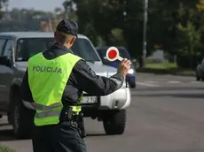 Posto di blocco della polizia slovena