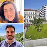 A sinistra, due dei genitori intervistati; a destra, il nuovo asilo nido di Roiano