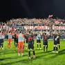 Il ringraziamento dei giocatori ai tifosi a Caldiero Terme (Lasorte)