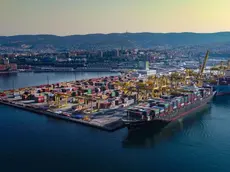 Una veduta del Molo settimo del porto di Trieste dedicato al traffico di container
