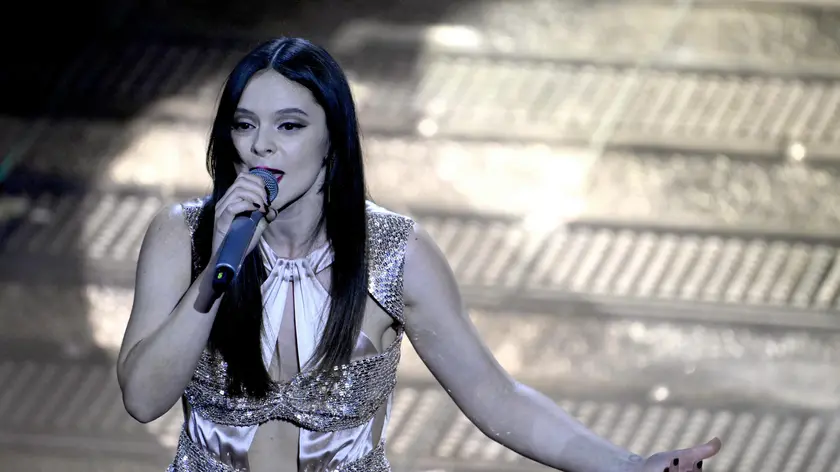 Francesca Michielin sul palco di Sanremo (foto Ansa/Ettore Ferrari)