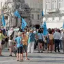 La protesta dei No Ovoia in piazza Unità (Lasorte)