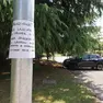 Uno dei cartelli affissi nel park del PalaBrumatti Foto Roberto Marega