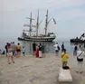 La nave Palinuro durante l'ultima toccata a Trieste (Lasorte)