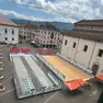 I campi allestiti nel giugno 2024 in piazza Duomo a Belluno per campionati giovanili e final four