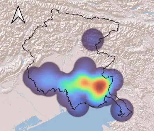 La mappa delle zone colpite dal maltempo