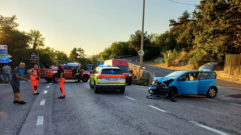 L'incidente in strada per Basovizza