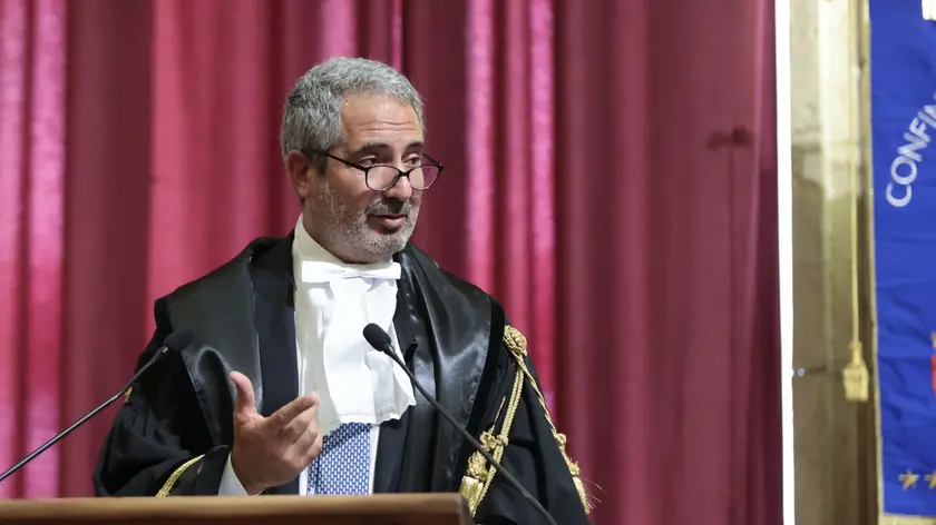 La cerimonia di consegna della laurea ad honorem che l'Università di Trieste ha conferito a Folgiero, ad di Fincantieri. Fotoservizio di Andrea Lasorte