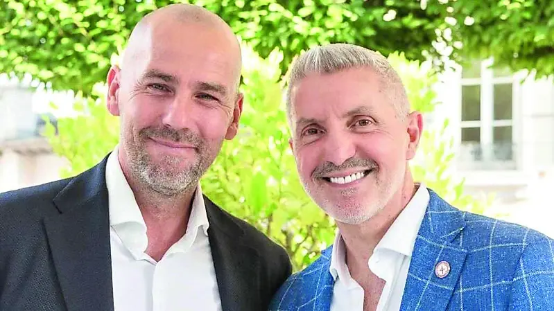 Il team manager Nicola Pilastro con il general manager Michael Arcieri (Pallacanestro Trieste)