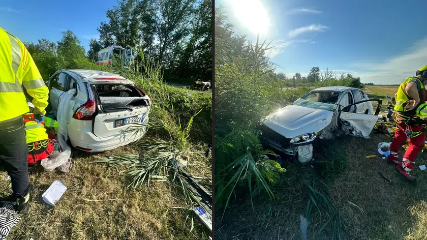 L'auto coinvolta nell'incidente a Grado