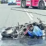 La moto coinvolta nell’incidente