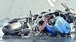 La moto coinvolta nell’incidente
