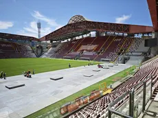 I lavori allo stadio Rocco per il concerto di Robbie Williams (Lasorte)