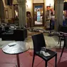 La scena al Caffé Teatro dopo il ferimento di tre giovani a opera di Alberto Bogaro il 17 febbraio scorso