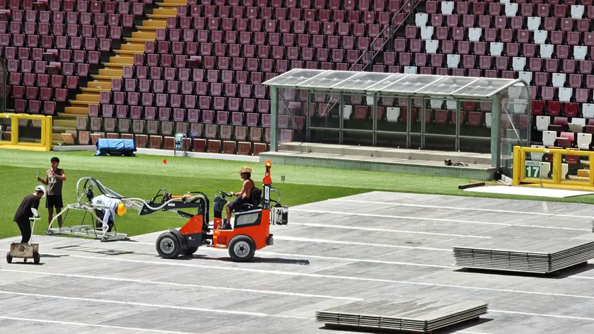 Allo stadio Rocco fervono i preparativi (Lasorte)
