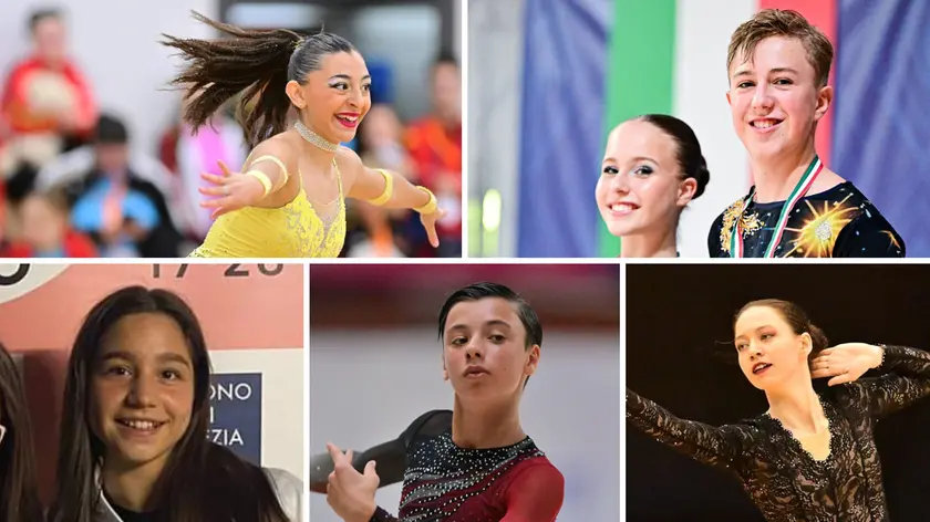 In senso orario, dall'alto a sinistra: Sofia Bruno (Ronchi), la coppia Giorgia Caserta-Raffaele Faggioli (Pat), Metka Kuk (Polet), Michele Pischianz (Polisportiva Opicina) e Matilde Brogi (Gioni)