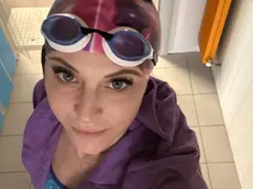 L’imprenditrice Roberta Vittori prima di entrare in piscina