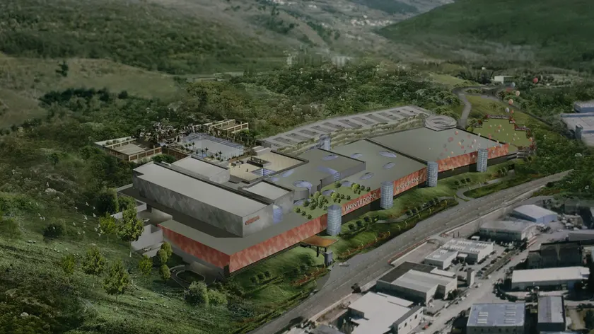 Il rendering di Montedoro con l’edificio B a oggi incompiuto