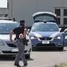 Poliziotti di frontiera impegnati in un controllo al confine con la Slovenia