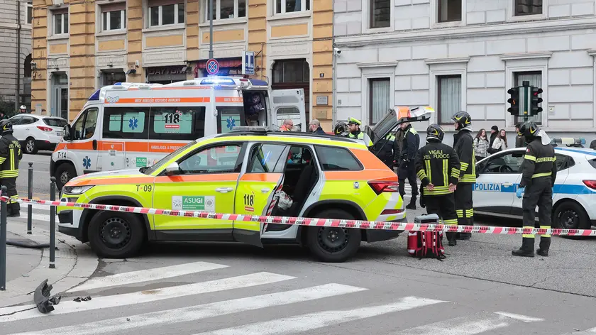 L'incidente in via del Coroneo lo scorso gennaio (Lasorte)