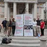 Il precedente presidio per Gaza in piazza della Borsa