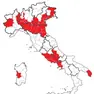 La mappa del Nordest: in rosso le province dove non è possibile (temporaneamente) donare sangue